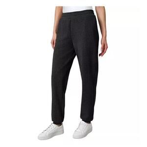 Mondetta Women's Heathered Fleece Jogger Pants, Heather Black, Size XL.   BG